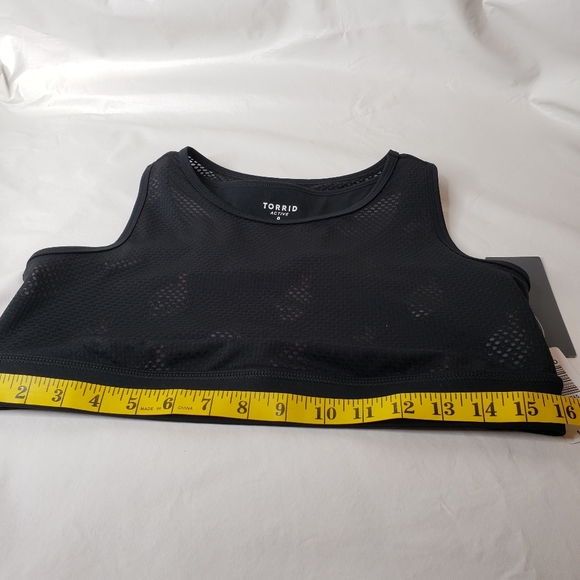 Torrid Sports Bra Black Mesh Front Skulls Flames Size 0 Large 12 Activewear NWT - Picture 9 of 13